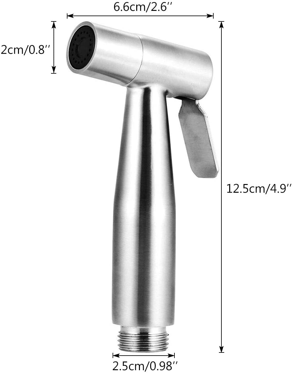 Handheld Bidet Sprayer for Toilet, Baby Cloth Diaper Sprayer Bidet for Toilet Stainless Steel Brushed Nickel Bathroom Hand Held Shattaf Shower Wall&Toilet Mount (Bidet Sprayer Head Only)