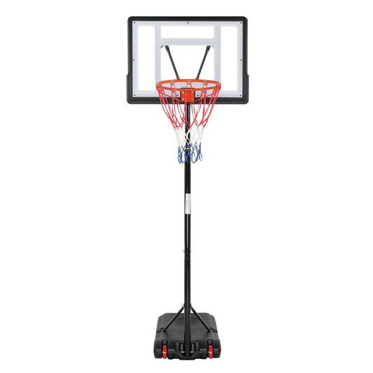 33 In. Portable Basketball Hoop Stand, 6.5-8 Ft Adjustable Basketball Goal System, with PVC Backboard Indoor/Outdoor