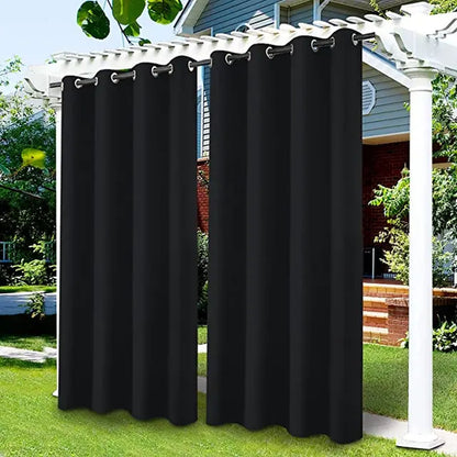 Privacy Outdoor Curtains Waterproof Garden Uv Exterior Curtain Street Gazebo Curtain for Patio Porch Pergola Terrace Cabana Pool